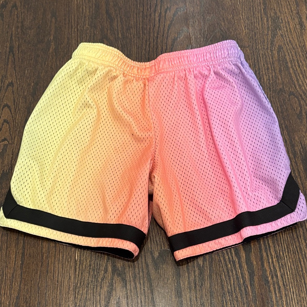 Overtime Boy’s Gradient Pink to Yellow Mesh Athletic Shorts Size Large - Picture 2 of 6